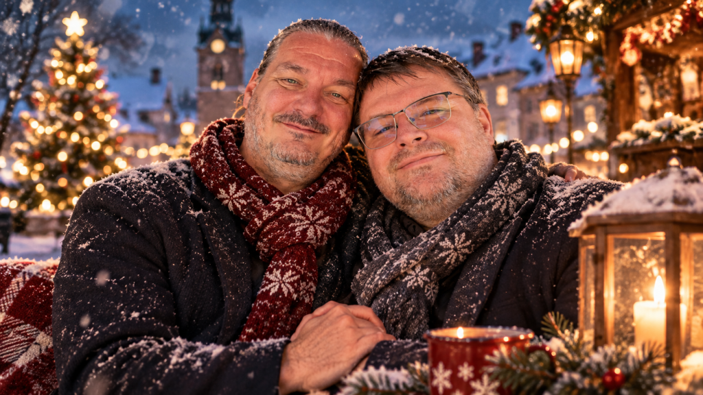 Lutz und Karsten in weihnachtlicher Atmosphäre