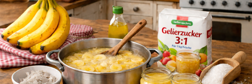 Herstellung Marmelade Banane Ingwer