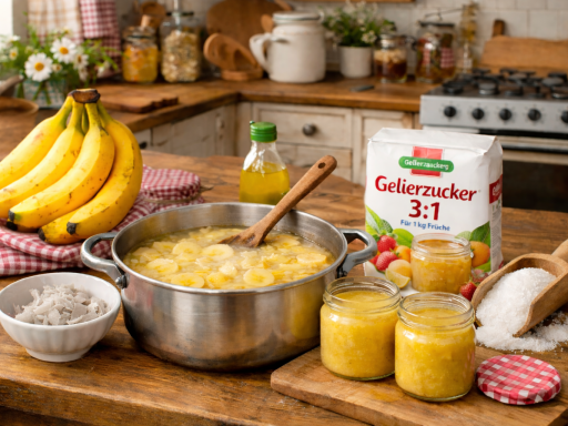Herstellung Marmelade Banane Ingwer